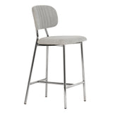 TOV Ariana Grey Counter Stool - Silver Legs (Set of 2)