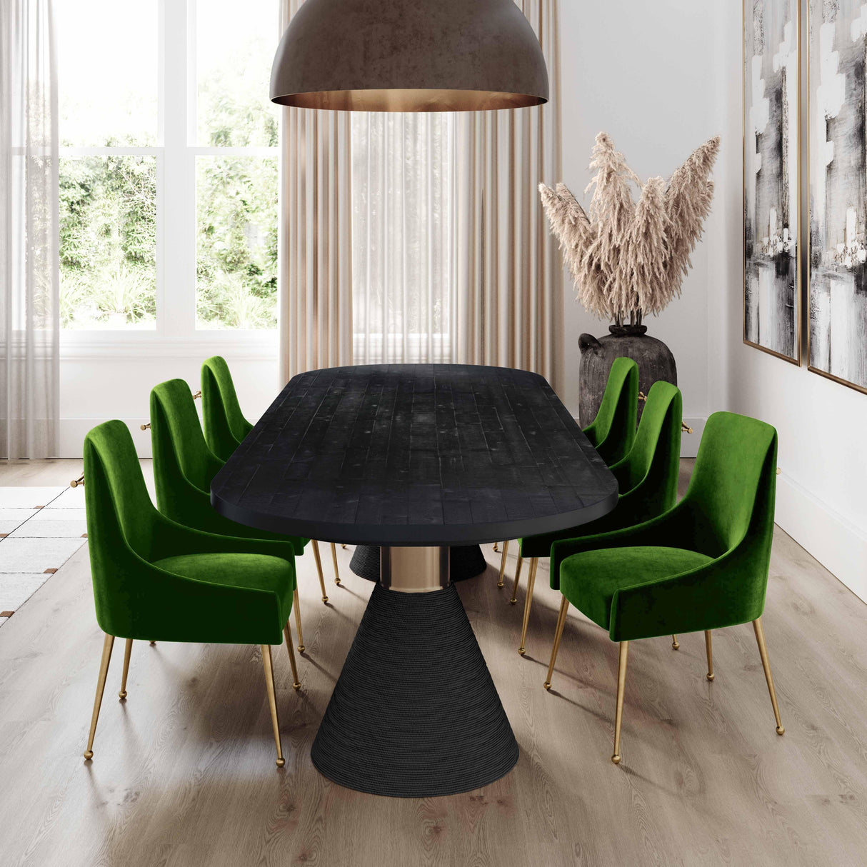 TOV Beatrix Green Velvet Side Chair