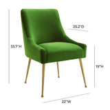 TOV Beatrix Green Velvet Side Chair