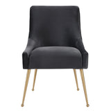TOV Beatrix Grey Velvet Side Chair