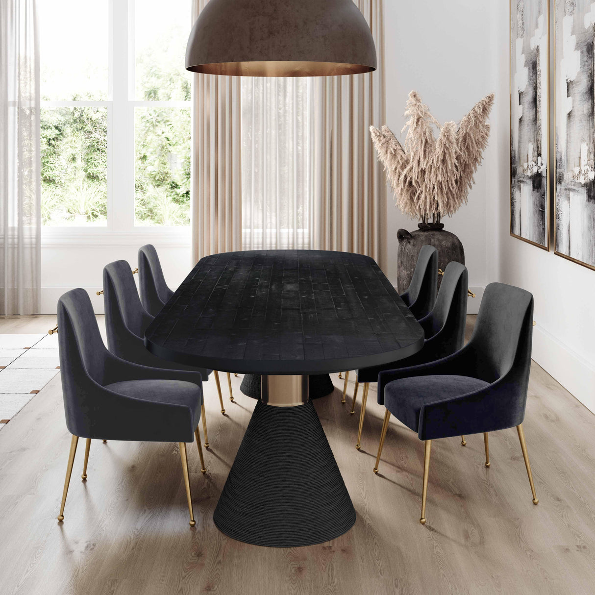 TOV Beatrix Grey Velvet Side Chair