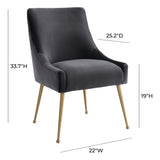 TOV Beatrix Grey Velvet Side Chair