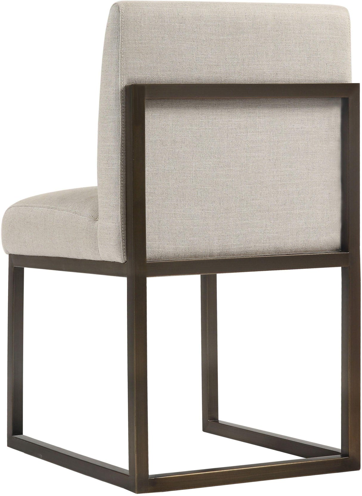 TOV Haute Beige Linen Chair in Brass