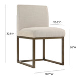 TOV Haute Beige Linen Chair in Brass