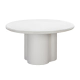 TOV Elika White Faux Plaster Round Dining Table
