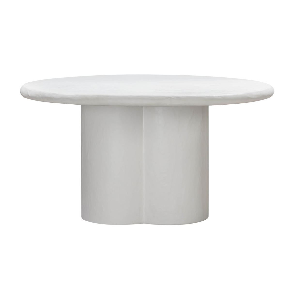 TOV Elika White Faux Plaster Round Dining Table