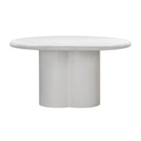 TOV Elika White Faux Plaster Round Dining Table