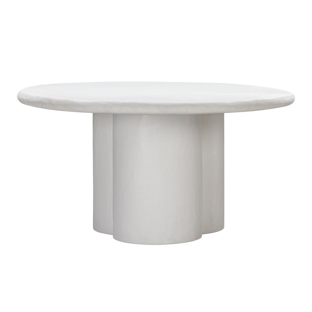 TOV Elika White Faux Plaster Round Dining Table