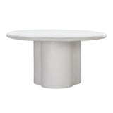 TOV Elika White Faux Plaster Round Dining Table