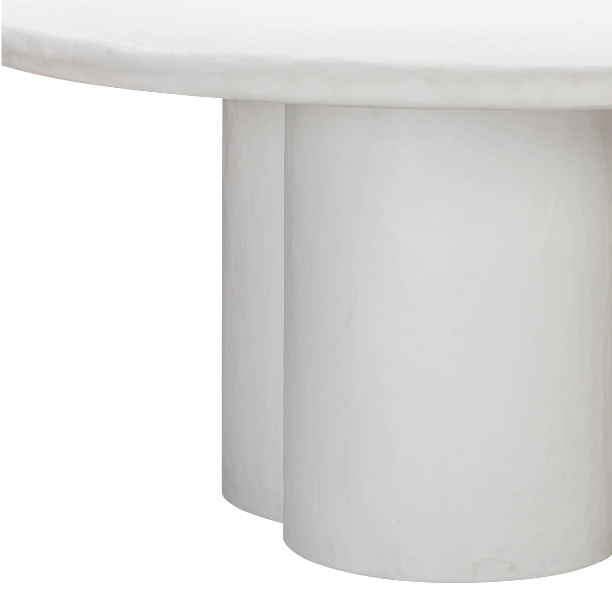 TOV Elika White Faux Plaster Round Dining Table