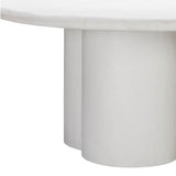 TOV Elika White Faux Plaster Round Dining Table