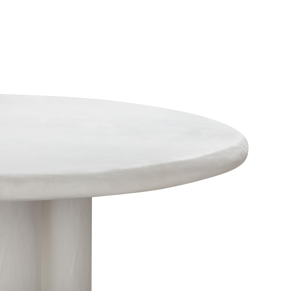 TOV Elika White Faux Plaster Round Dining Table