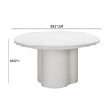 TOV Elika White Faux Plaster Round Dining Table