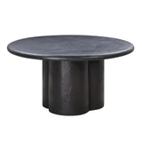 TOV Elika Black Faux Plaster Round Dining Table