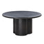TOV Elika Black Faux Plaster Round Dining Table