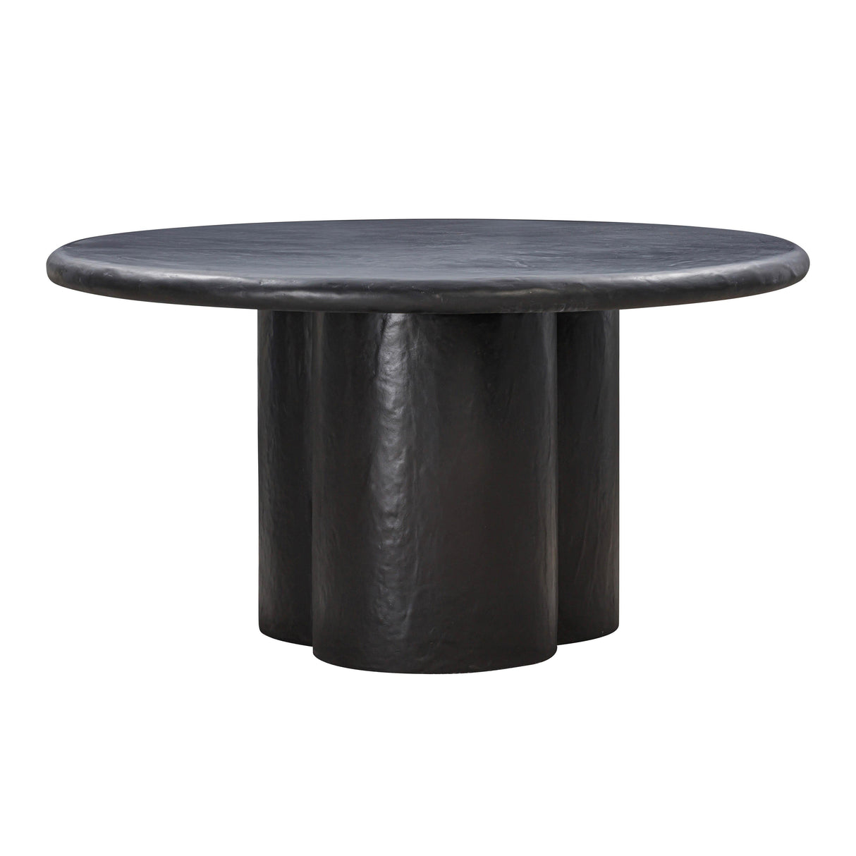 TOV Elika Black Faux Plaster Round Dining Table