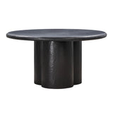 TOV Elika Black Faux Plaster Round Dining Table