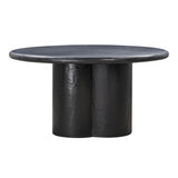 TOV Elika Black Faux Plaster Round Dining Table