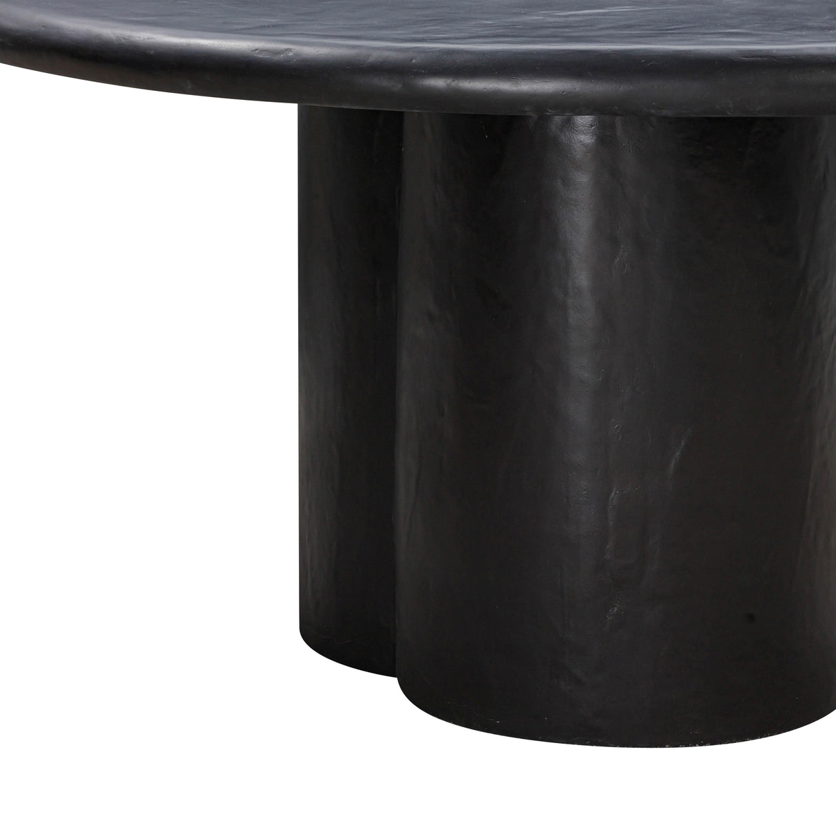 TOV Elika Black Faux Plaster Round Dining Table