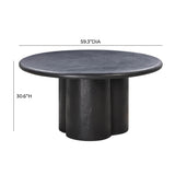 TOV Elika Black Faux Plaster Round Dining Table