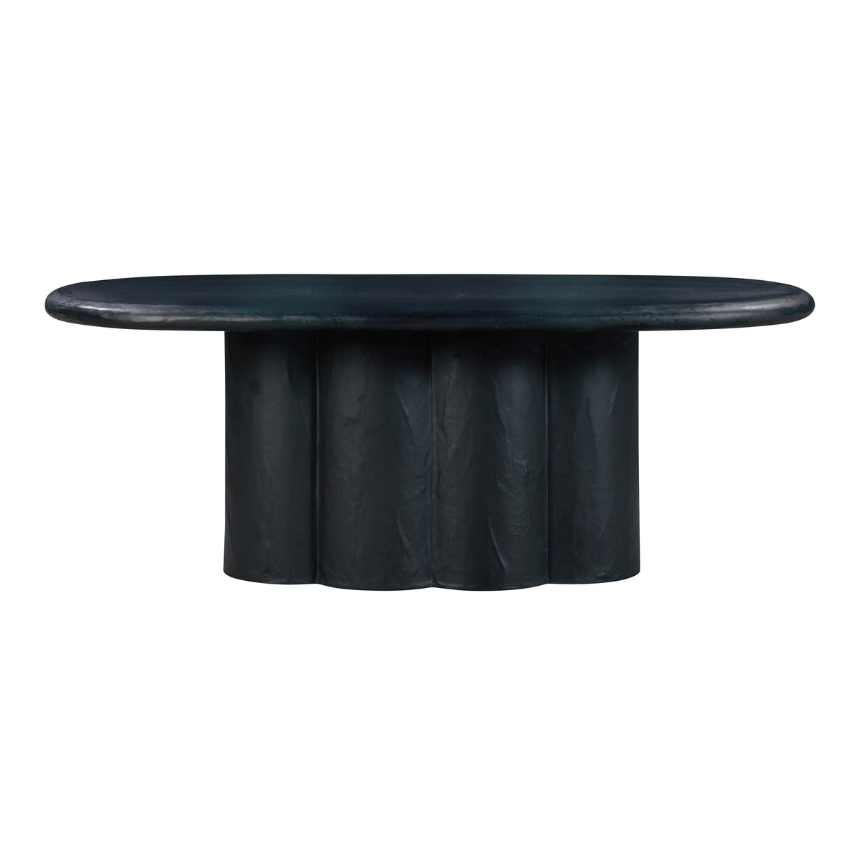 TOV Elika Black Faux Plaster Oval Dining Table