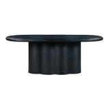 TOV Elika Black Faux Plaster Oval Dining Table