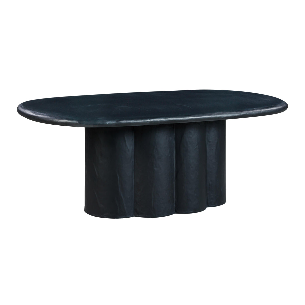 TOV Elika Black Faux Plaster Oval Dining Table