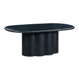 TOV Elika Black Faux Plaster Oval Dining Table