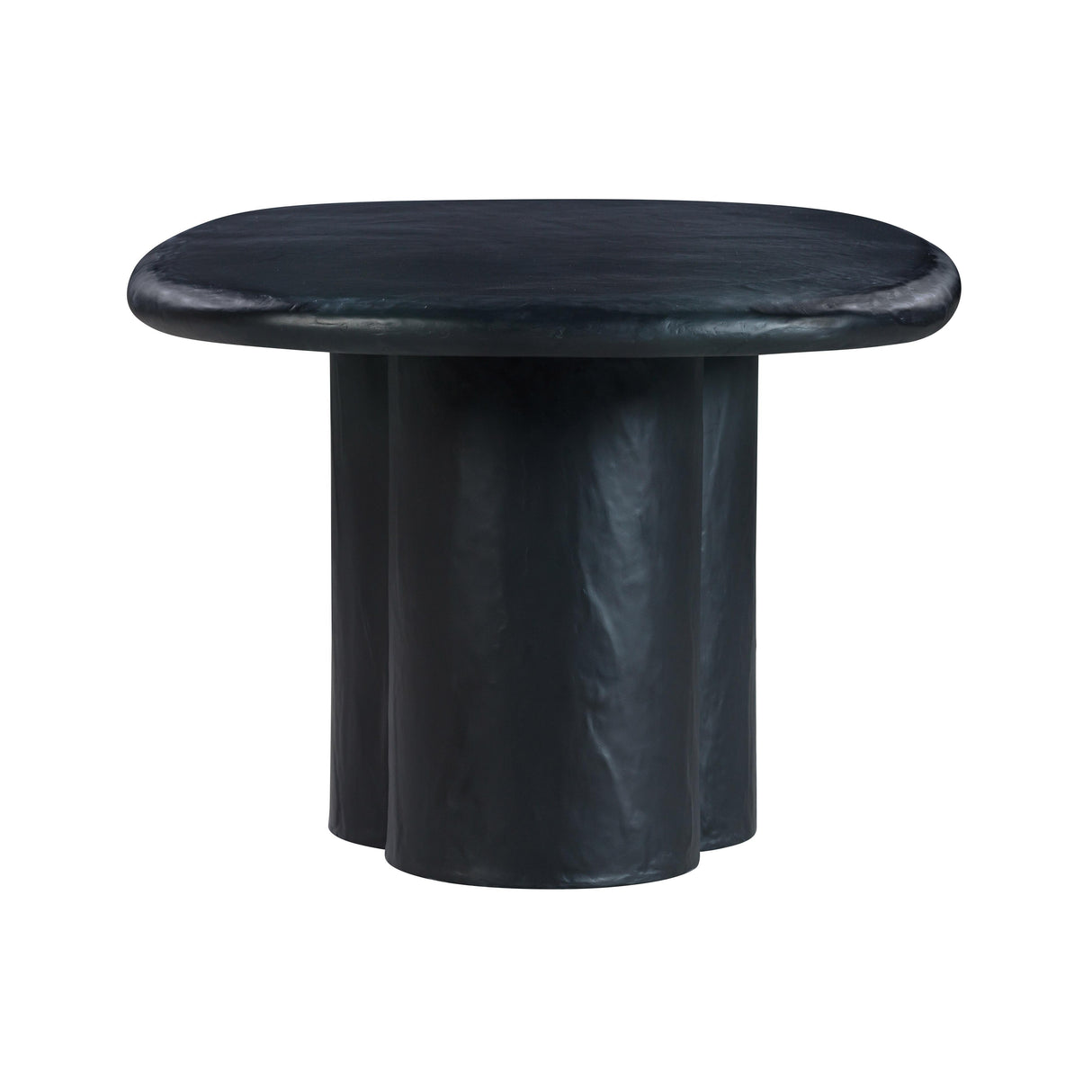 TOV Elika Black Faux Plaster Oval Dining Table
