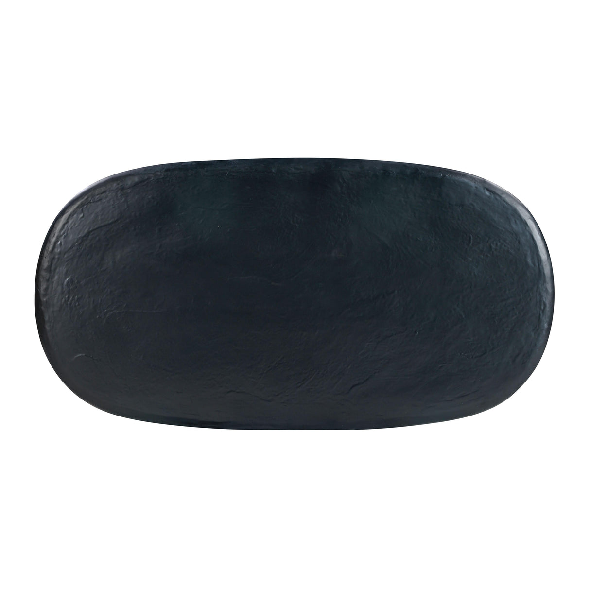 TOV Elika Black Faux Plaster Oval Dining Table
