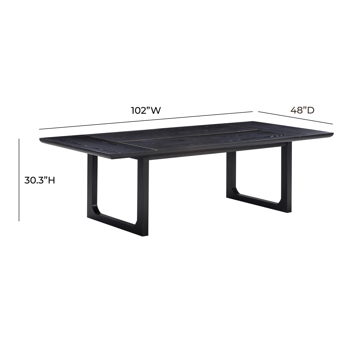 TOV Shiloh Black Ash Rectangular Dining Table