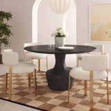 TOV Gevra Black Acacia & Faux Plaster Dining Table