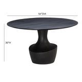 TOV Gevra Black Acacia & Faux Plaster Dining Table