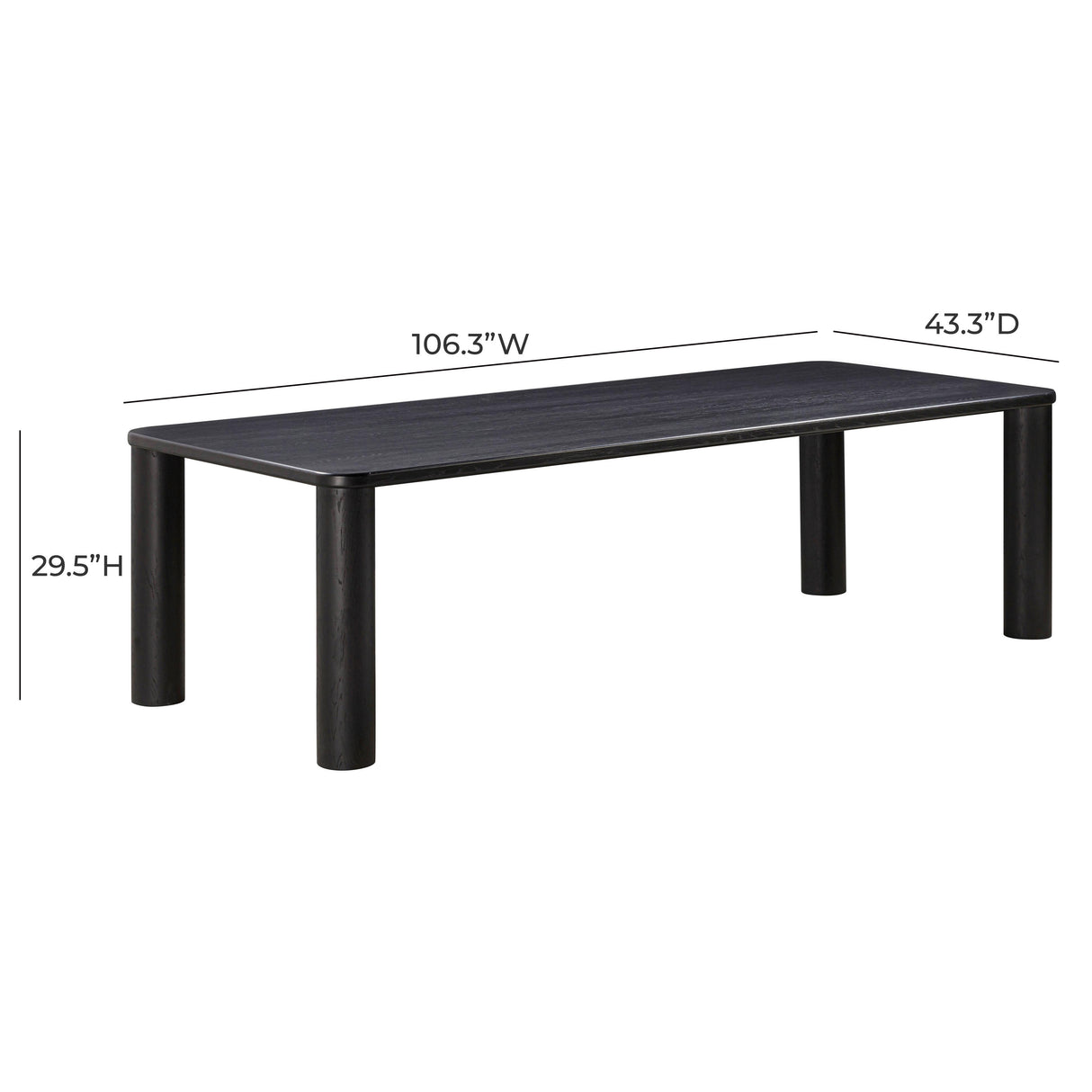 TOV Akola Black Oak Rectangular Dining Table