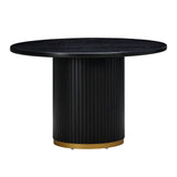 TOV Chelsea Black Oak Round Dining Table