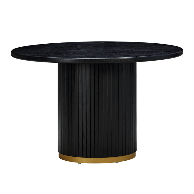 TOV Chelsea Black Oak Round Dining Table