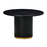 TOV Chelsea Black Oak Round Dining Table
