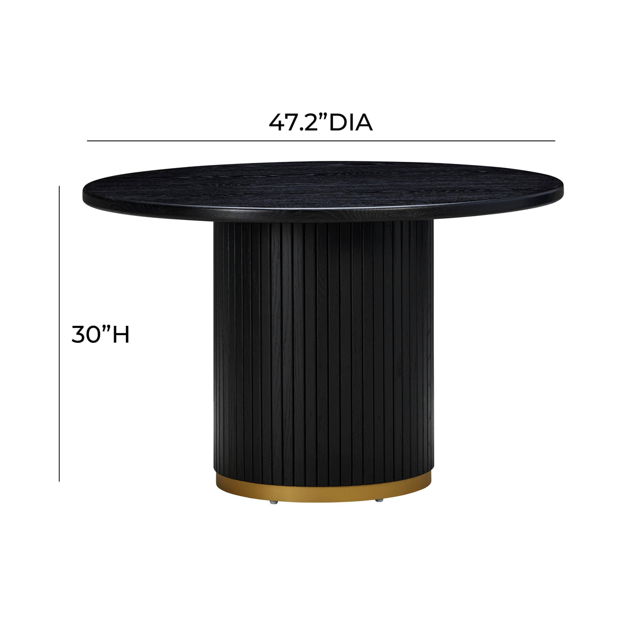 TOV Chelsea Black Oak Round Dining Table