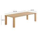 TOV Akola Natural Oak Rectangular Dining Table