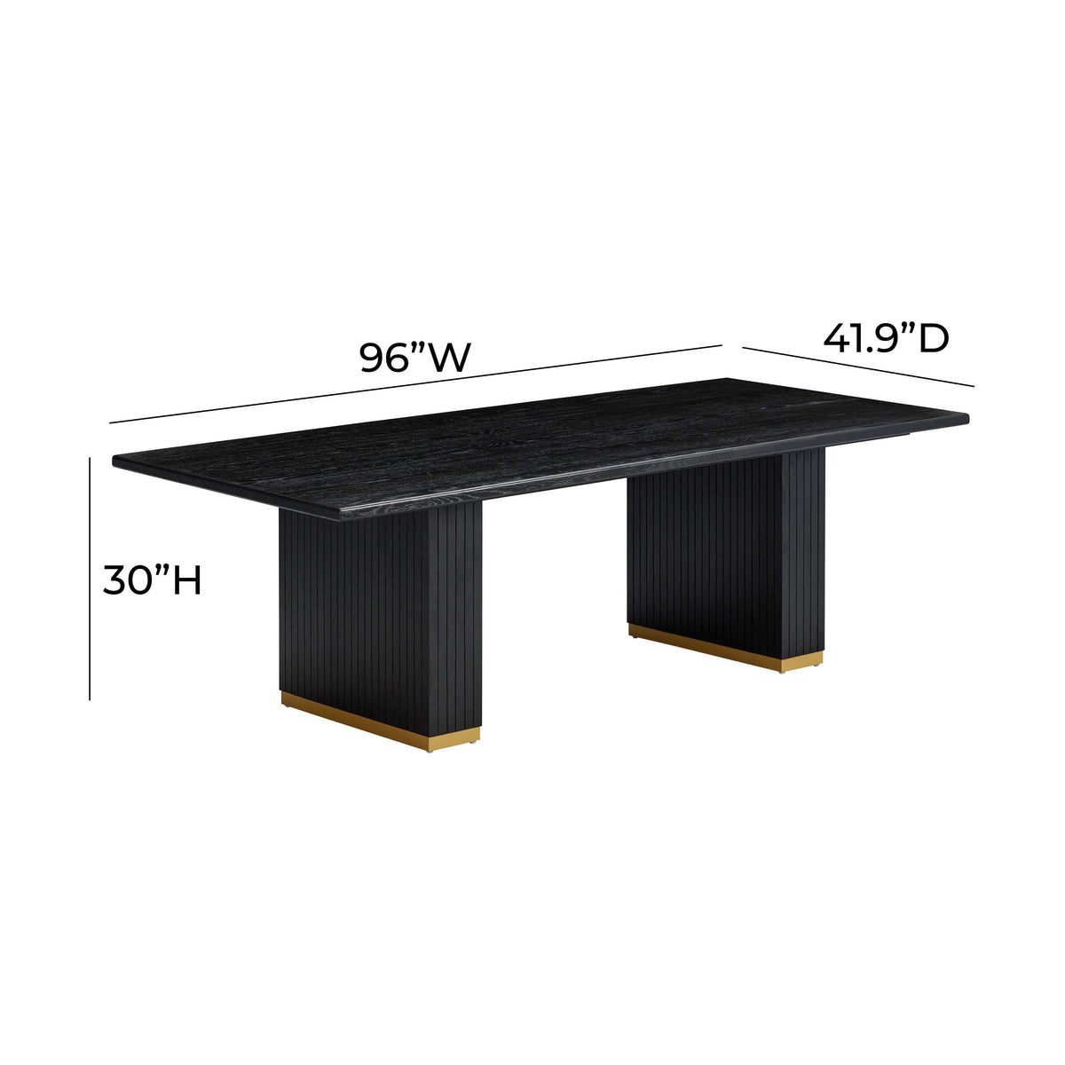TOV Chelsea Black Oak Rectangular Dining Table