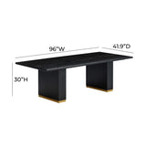 TOV Chelsea Black Oak Rectangular Dining Table