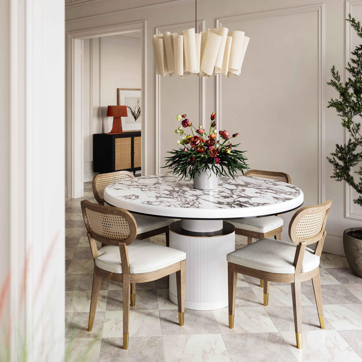 TOV Cosette Natural Performance Linen Dining Chair