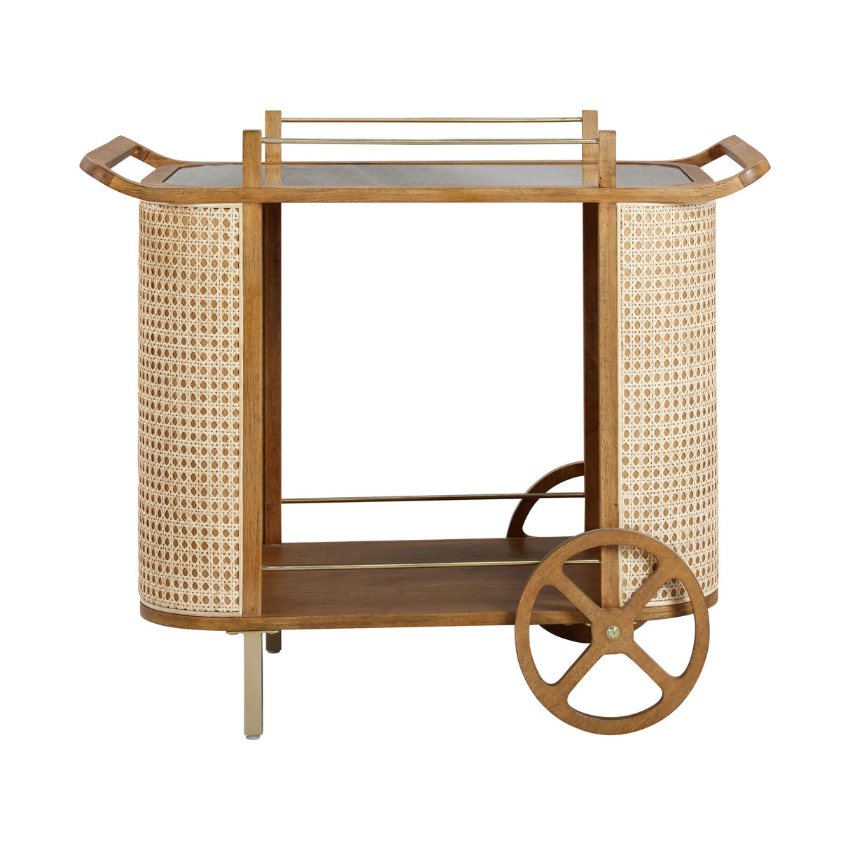 TOV Yuma Natural Rattan Bar Cart