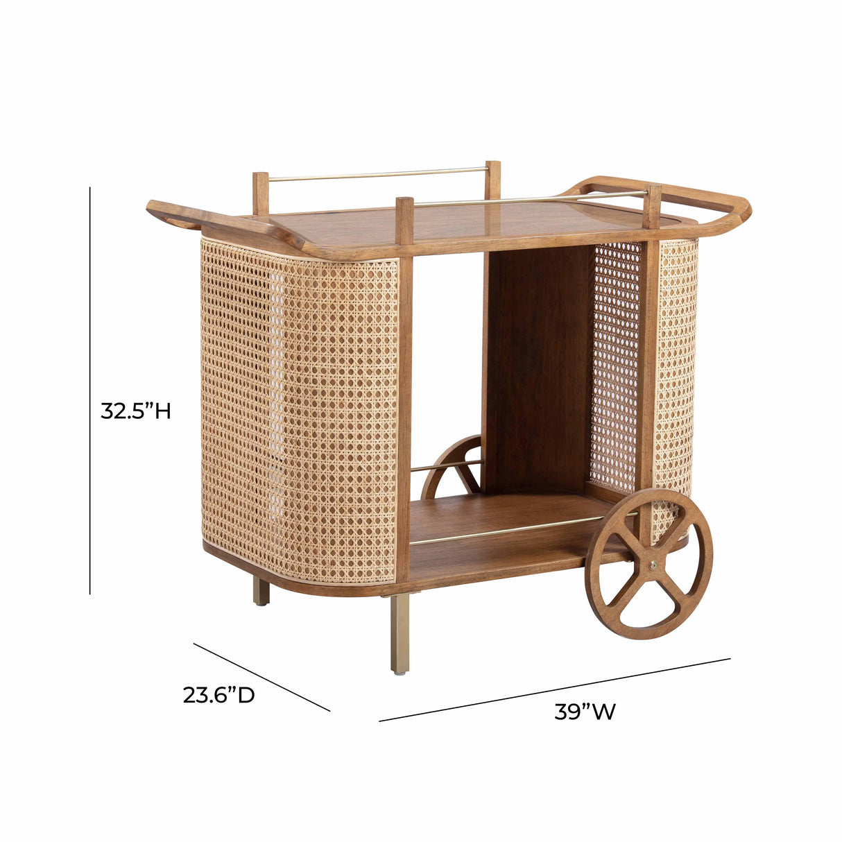 TOV Yuma Natural Rattan Bar Cart