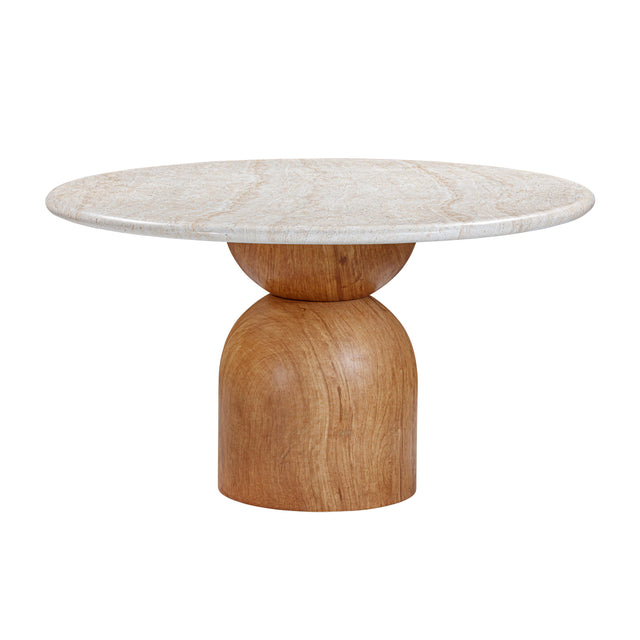 TOV Cynthia Travertine Concrete Indoor / Outdoor 54" Round Dining Table