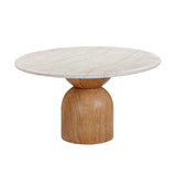TOV Cynthia Travertine Concrete Indoor / Outdoor 54" Round Dining Table