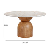 TOV Cynthia Travertine Concrete Indoor / Outdoor 54" Round Dining Table