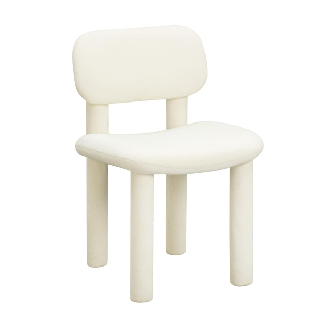 TOV Elise Ivory White Performance Velvet Dining Chair