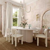 TOV Elise Ivory White Performance Velvet Dining Chair