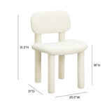 TOV Elise Ivory White Performance Velvet Dining Chair
